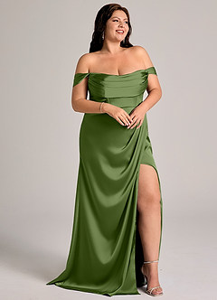 Azazie Johana Bridesmaid Dresses Juniper Mermaid Off the Shoulder Stretch Satin Convertible Dress image11