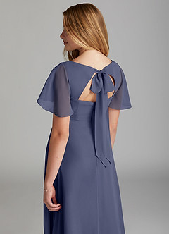 Azazie Kimber Junior Stormy A-Line Pleated Chiffon Dress image4