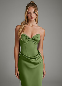 Azazie Natasha Bridesmaid Dresses Juniper Mermaid Corset Stretch Satin Dress image4
