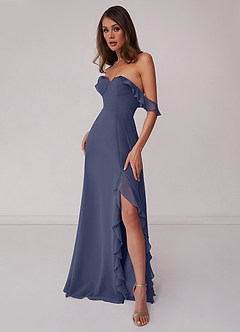 Barbie ♥ Azazie Bridesmaid Dresses Stormy A-Line Off the Shoulder Chiffon Convertible Dress image4