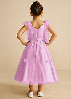 Azazie Minia Flower Girl Dresses Candy Pink A-Line Bow Matte Satin Dress image6