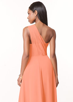 Azazie Ashley Vestidos de damas de honor Vestido de Atardecer de Gasa de Corte en A con Volante image3
