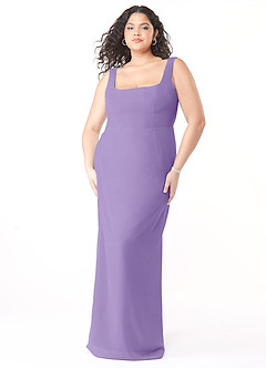 Azazie Flori Bridesmaid Dresses Tahiti Sheath Square Neckline Chiffon Dress image9