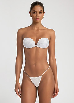 front Azazie Diamantově bílé krajkové push-up nálepky na bradavky