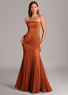Azazie Uma Bridesmaid Dresses Cinnamon Mermaid Strapless Chiffon Convertible Dress image1