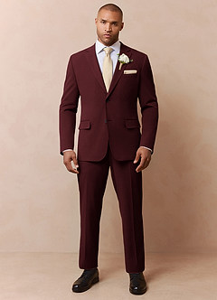 Savile Burgundy Wool Blend Suit