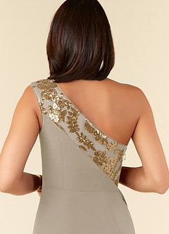 Azazie Aria Mère de la mariée Robes Robe Sirène en Dentelle Paillettes Taupe image6