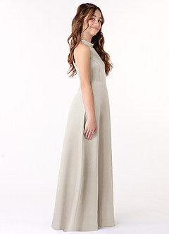 Azazie Laurel Junior Frost A-Line Matte Satin Dress image2