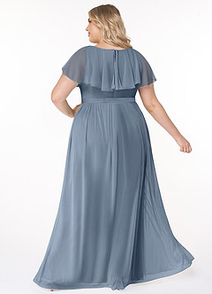 Azazie Jael Robes de demoiselle d'honneur Robe Trapèze en Maille Col en V Violet Crépusculaire image10