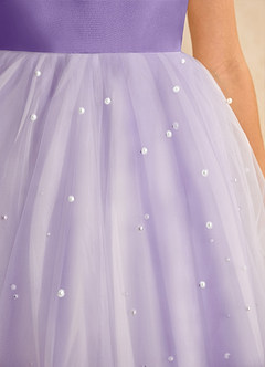 Azazie Esme Blumenmädchenkleider Ballkleid Schleifen Tüll Kleid Tahiti image9