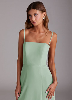 Azazie Wren Bridesmaid Dresses Agave A-Line Side Slit Chiffon Convertible Dress image6