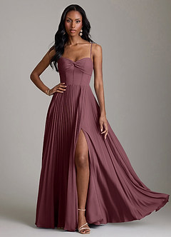 Azazie Akiko Bridesmaid Dresses Sangria A-Line Sweetheart Neckline Chiffon Dress image3