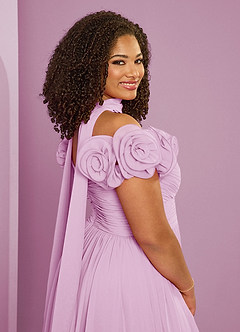 Barbie ♥ Azazie Jurken voor bruidsmeisjes Converteerbaar Jurk van Chiffon met A-Lijn Off the Shoulder Snoep Roze image2