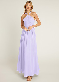 Azazie Jacey Bridesmaid Dresses Lilac A-Line Pleated Chiffon Dress image1