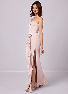 Barbie ♥ Azazie Bridesmaid Dresses Blushing Pink Sheath Strapless Chiffon Convertible Dress image3