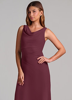 Azazie Nerine Brudtärnklänningar Klä av A-Linje i Chiffong Plisserad Cabernet image6