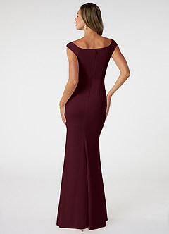 Azazie Nicolina Probar vestidos en casa Vestido de Cabernet de Crepé elástico de Corte Sirena con Escote Cuadrado image2