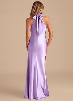 Azazie Doretta Bridesmaid Dresses Lilac Mermaid Bow Metallic Satin Dress image6