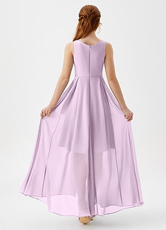 Azazie Lizette Junior Frosted Lilac A-Line Pleated Chiffon Dress image5