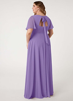 Azazie Kimber Bridesmaid Dresses Tahiti A-Line Flounce Sleeve Chiffon Dress image12