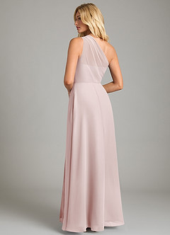 Azazie Phaedra Bridesmaid Dresses Blushing Pink A-Line One Shoulder Chiffon Dress image2