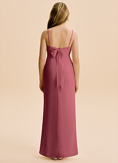 Azazie Mai Junior Merlot Sheath Pleated Chiffon Dress image2