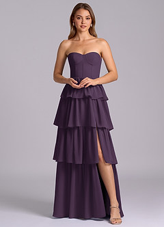 Azazie Faye Bridesmaid Dresses Plum A-Line Sweetheart Neckline Chiffon Dress image6