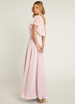 Azazie Lizzy Brautjungfernkleider A-Linie One-Shoulder Chiffon Kleid Zartrosa image6