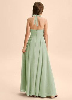 Azazie Kady Junior Dusty Sage A-Line Sweetheart Neckline Chiffon Dress image2