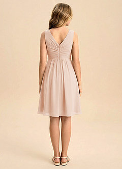 Azazie Skyla Junior A-Line Plisseret Chiffon Mini Junior brudepige Kjole image2