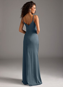 Azazie Deandra Bridesmaid Dresses Twilight Mermaid Pleated Stretch Satin Dress image2