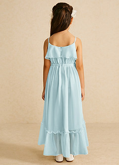 Azazie Karmen Flower Girl Dresses Mist A-Line Ruched Chiffon Dress image3