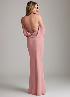 Azazie Lusinda Suknie dla druhen Syrena Zza ramienia Szyfon Do ziemi Sukienka image2