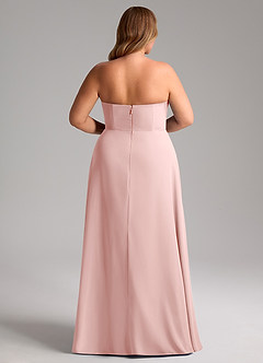 Azazie Wren Vestidos de damas de honor Vestido de Rosa Empolvado de Gasa de Corte en A Convertible con Corte Lateral image15