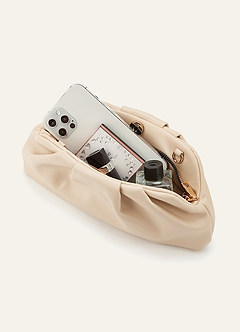 front Pochette froncée en similicuir