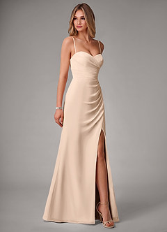 Azazie Haisley Bridesmaid Dresses White Alabaster Sheath Off the Shoulder Chiffon Convertible Dress image6