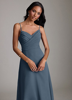 Azazie Kali Brudtärnklänningar Klä av A-Linje i Chiffong Plisserad Neptunus image5