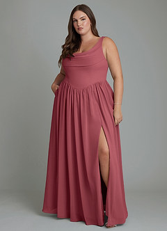 Azazie Novi Bridesmaid Dresses Merlot A-Line Pleated Chiffon Dress image7