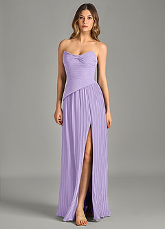 Azazie Becka Bridesmaid Dresses Lilac A-Line Strapless Chiffon Dress image3
