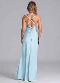 Azazie Seema Brautjungfernkleider Meerjungfrau-Linie Korsett Stretch-Satin Kleid Himmelblau image7