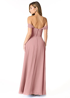 Azazie Kaitlynn Bridesmaid Dresses Dusty Rose Empire Ruched Chiffon Convertible Dress image3