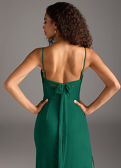 Azazie Mai Brautjungfernkleider Etui Plissee Gittergewebe Kleid Smaragd image6