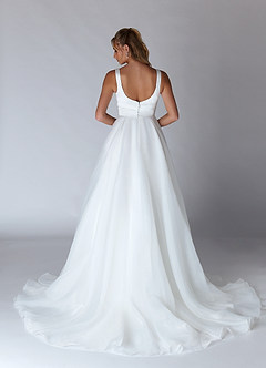 Azazie Caia Hochzeitskleider A-Linie Herzausschnitt Stretch-Satin Kleid Diamantweiß image4