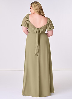 Barbie ♥ Azazie Bridesmaid Dresses Moss Green A-Line Pleated Chiffon Dress image8