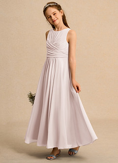 Azazie Ducky Junior Formal Flower Girl Klänningar Klä A-Line i Chiffong Plisserad image5