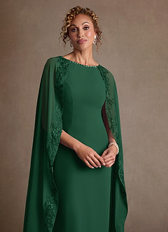 Azazie Artemisia Mother of the Bride Dresses Dark Green Sheath Lace Chiffon Dress image6