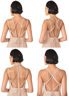 Azazie Farren Bridesmaid Dresses English Rose A-Line Pleated Chiffon Convertible Dress image9