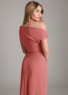 Azazie Emerson 신부 들러리 드레스 쉬스 오프 더 숄더 쉬폰 바닥 길이 드레스 image3