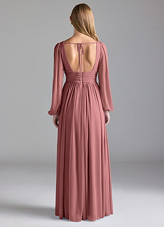Azazie Norah Bridesmaid Dresses Desert Rose A-Line Mesh Dress image6