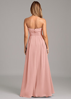 Azazie Lucienne Brautjungfernkleider Wandelbar Meerjungfrau-Linie Schulterfrei Chiffon Kleid Rosettenrosa image5